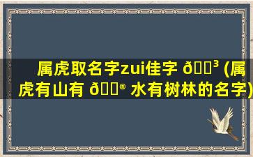 属虎取名字zui
佳字 🌳 (属虎有山有 💮 水有树林的名字)